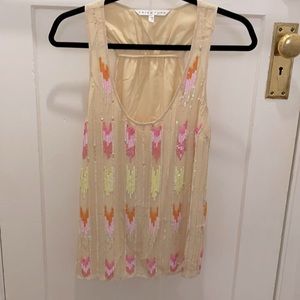 Trina Turk sequin silk tank size small